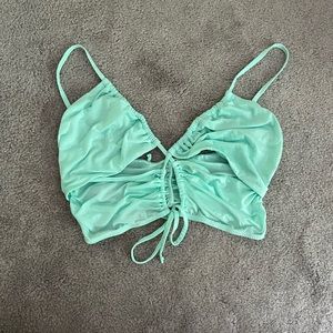 Urban Outfitters Mint Green Ruched Crop Top